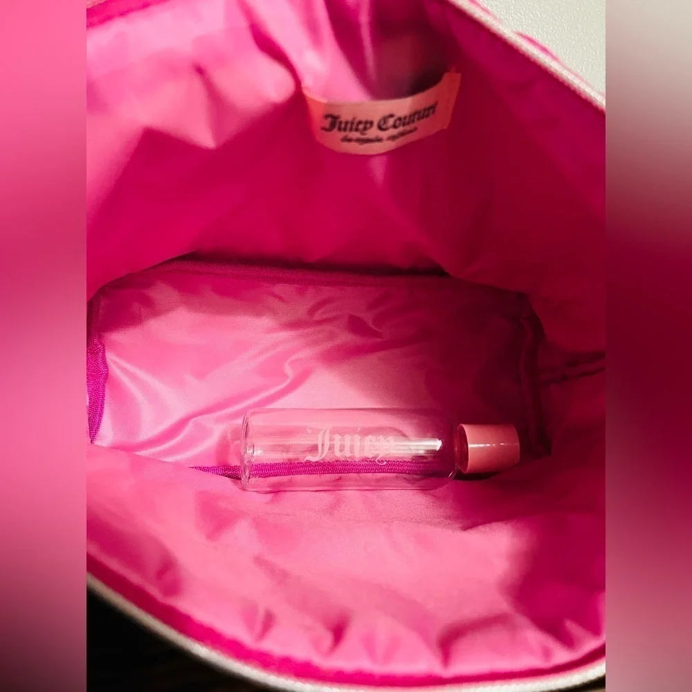 Juicy Couture Hot Pink Quilted Cosmetic Clutch Makeup Bag NWT